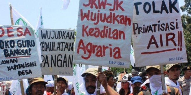 Demo menuntut keadilan soal penguasaan lahan.