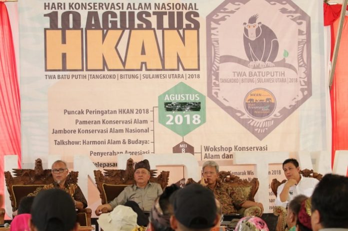 Sarasehan Kepala UPT Direktorat Jenderal KSDAE KLHK dalam rangkaian acara Peringatan Puncak Hari Konservasi Alam Nasional (HKAN) di TWA Batu Putih, Kota Bitung, Sulawesi Utara. Foto : Kementerian LHK
