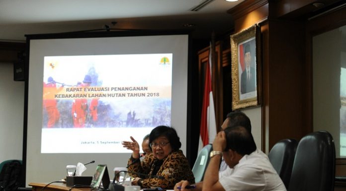 Menteri Lingkungan Hidup dan Kehutanan Siti Nurbaya ingatkan jajarannya selalu waspada hadapi kebakaran hutan dan lahan. Foto : Dok. Istimewa