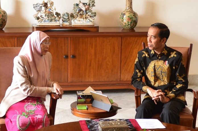 Presiden Joko Widodo dan Deputi Perdana Menteri Malaysia Dato Seri Wan Azizah Wan Ismail membahas soal TKI hingga sawit di Istana Bogor. Foto : Setkab