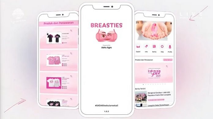 Aplikasi Breasties 2.0 ini, hasil kerja sama Astra Agro dan Lovepink, dirancang untuk mendukung kampanye deteksi dini kanker payudara. Foto: Astra Agro