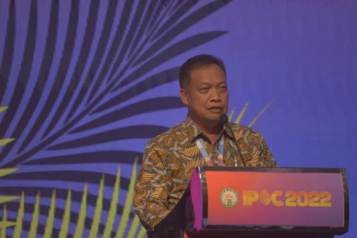 Ketua Umum Gabungan Pengusaha Kelapa Sawit Indonesia (GAPKI) Joko Supriyono mengharapkan pemerintah Indonesia dalam upaya pencegahan resesi ini yang mestinya mendorong komoditas ini punya ketahanan terhadap resesi. Foto: IPOC 2022