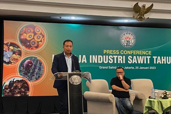 Ketua Umum Gabungan Pengusaha Kelapa Sawit (GAPKI) Joko Supriyono menegaskan bahwa faktor-faktor penghambat pertumbuhan produksi minyak sawit harus segera diatasi. Foto; GAPKI