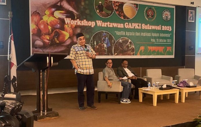 Workshop Wartawan tersebut digagas sebagai tanggung jawab PWI untuk meningkatkan dan memberikan pengembangan wawasan persoalan kelapa sawit. Foto: Istimewa