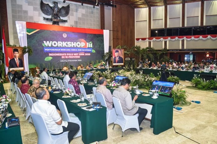 Workshop III Penyusunan Rencana Kerja Sub Nasional Indonesia’s FOLU Net Sink 2030 di 16 Provinsi. Foto: KLHK